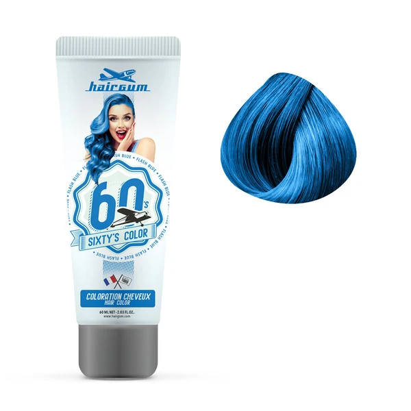 Crème Colorante Sixty's Flash Blue Hairgum 60ml 3 Crème Colorante Sixty's Flash Blue Hairgum 60ml